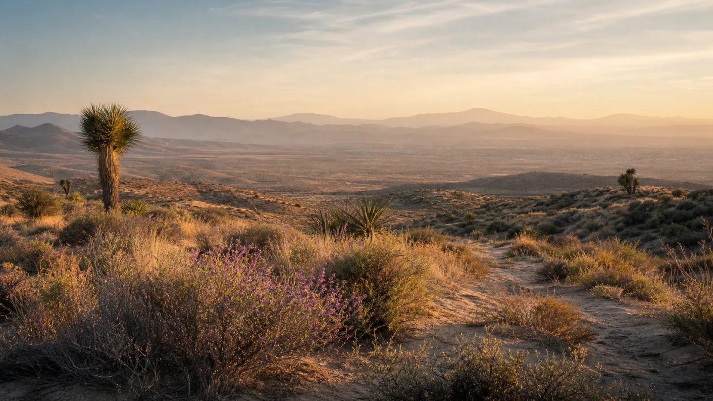 Antelope Valley landscape at golden hour